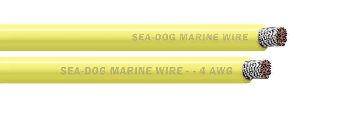 8004032 – SEA DOG Battery Cable, Without Terminal Yellow Negative 4 Gauge Tinned Copper Conductor 100 Foot Spool UL/ ...